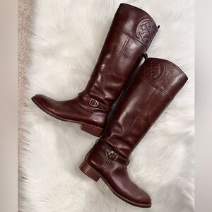 Tory Burch Brown Leather Riding Boots